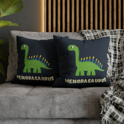 menorasaurus kids hanukkah throw pillow cover dinosaur menorah
