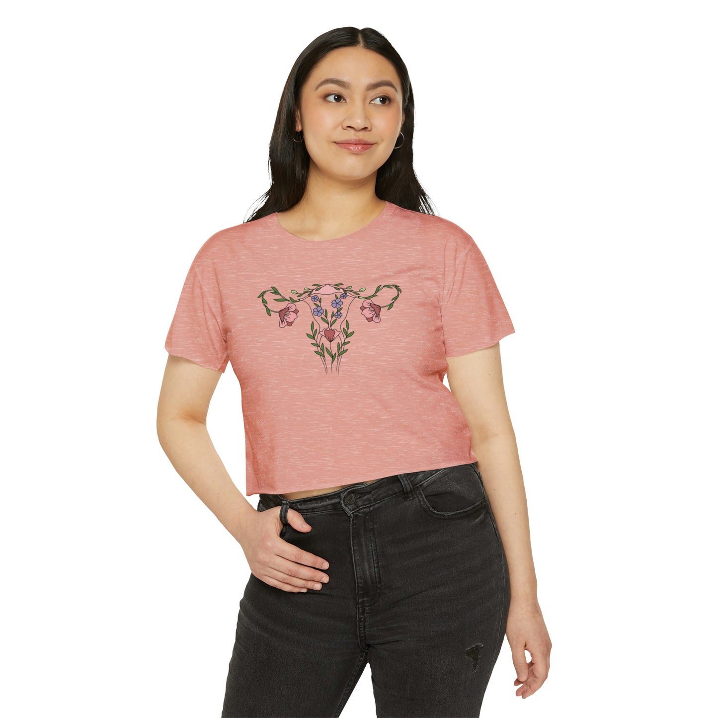 Floral Uterus Crop Top
