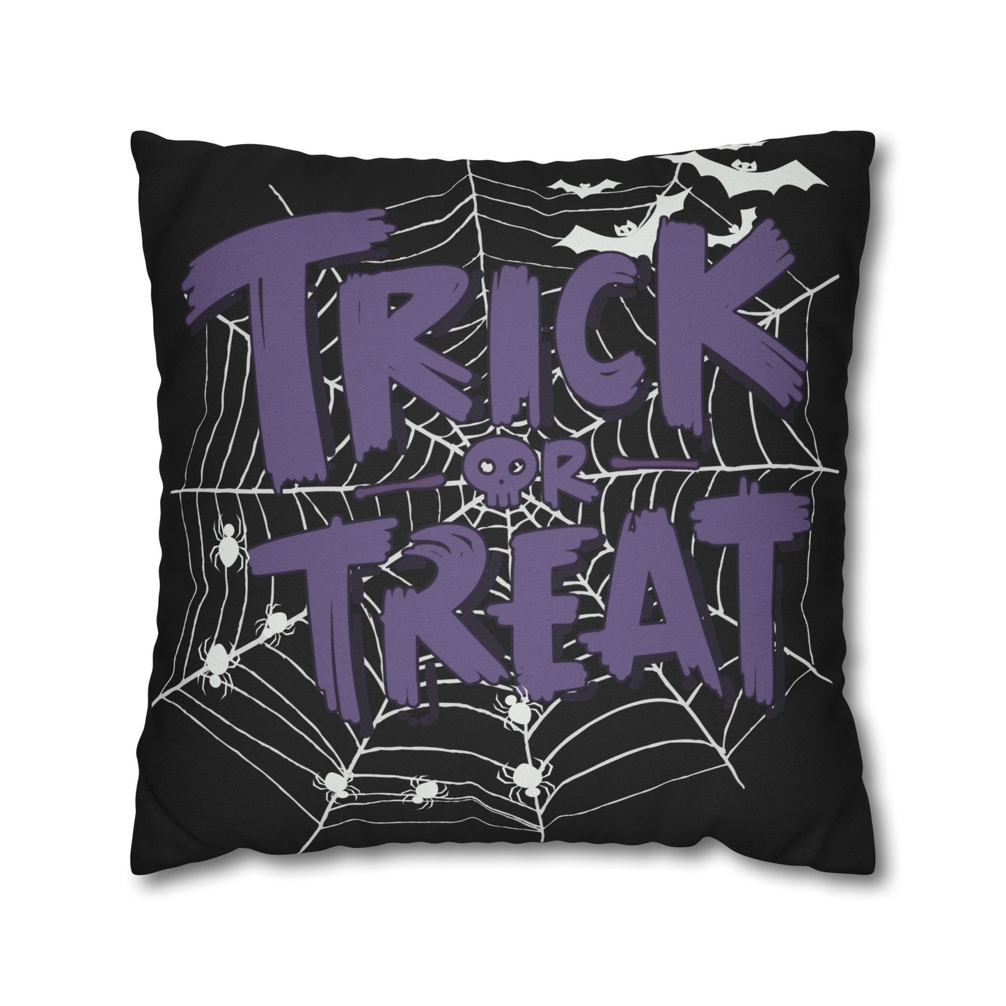 Trick-Or-Treat, Purple - Halloween Pillow Cover