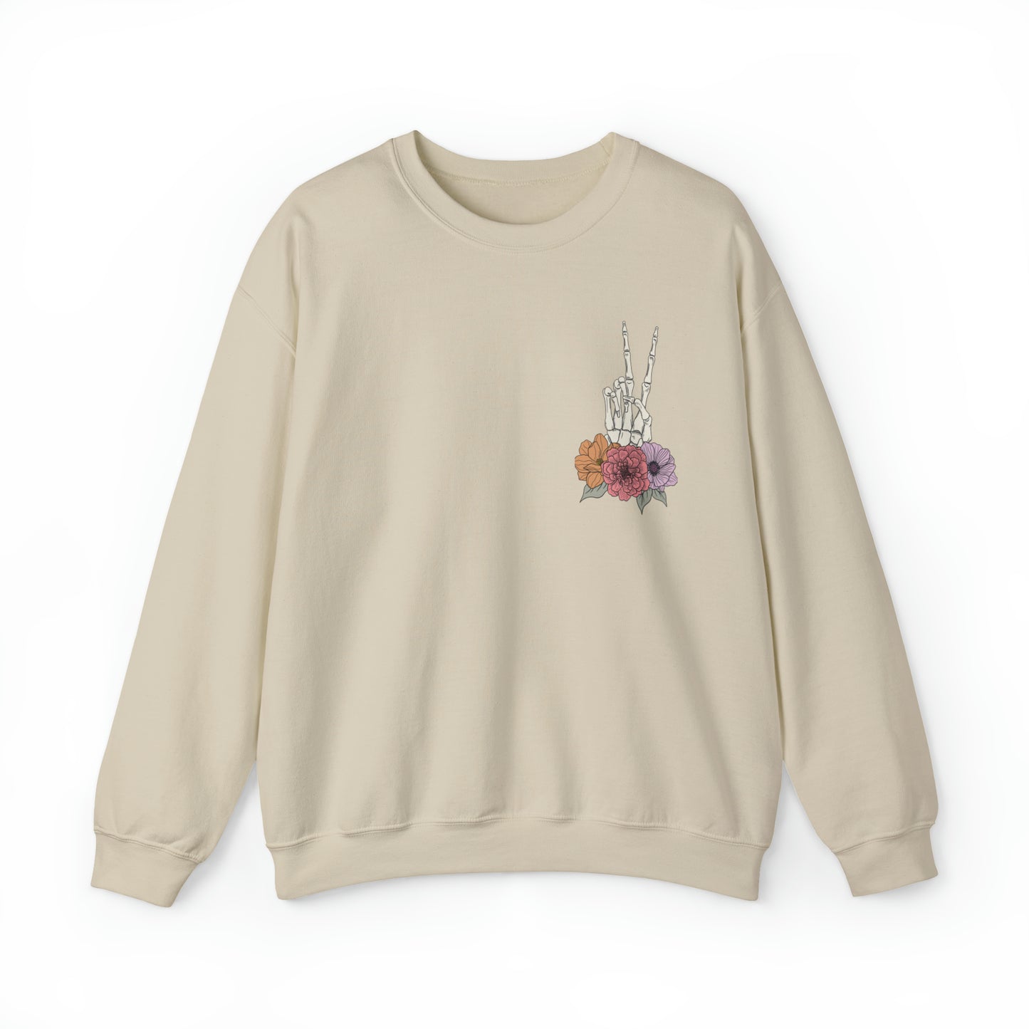 Skeleton Peace Sign Halloween Sweatshirt