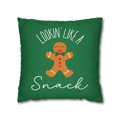 "Lookin' Like a Snack" Christmas Pillow Cover, Green