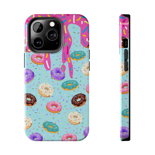 phone case with raining doughnuts