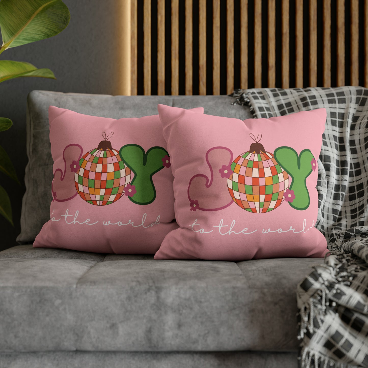 "Joy to The World" Christmas Pillow Cover