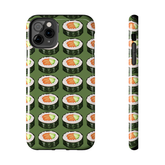 phone case for sushi lovers with a fun sushi pattern