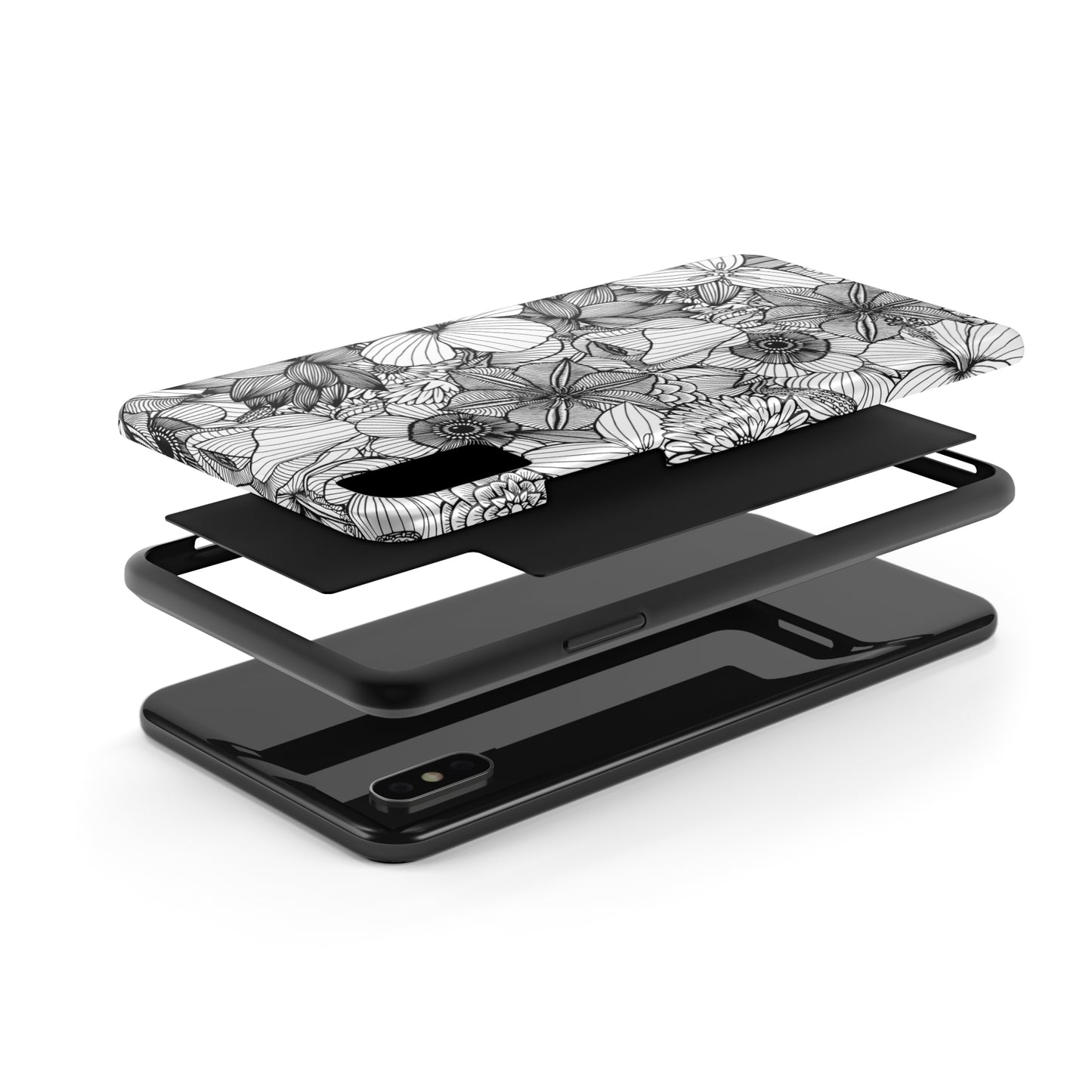Black & White Floral Phone Case