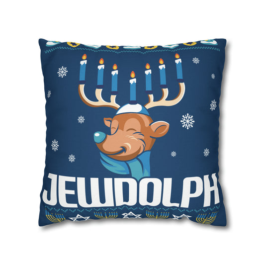 "Jewdolph" Hanukkah Pillow Cover