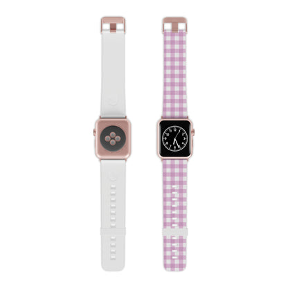 Pink Gingham Apple Watch Band