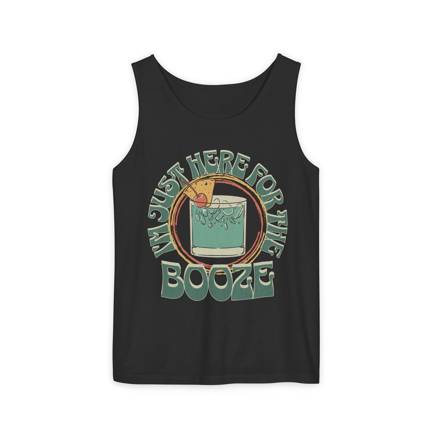 "I'm Just Here for the Booze" Funny Drinking Unisex Tank Top