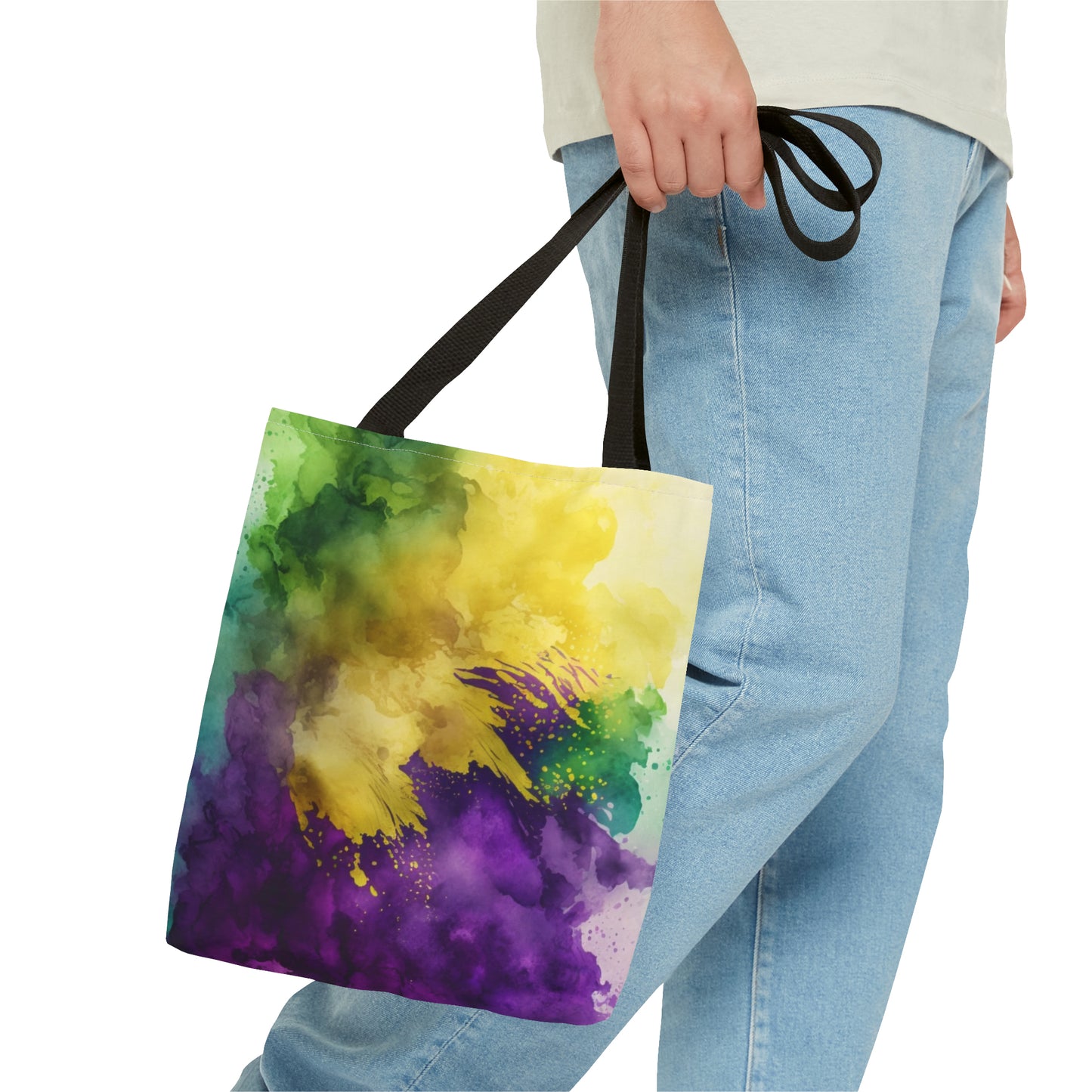 Watercolor Print Mardi Gras Tote Bag