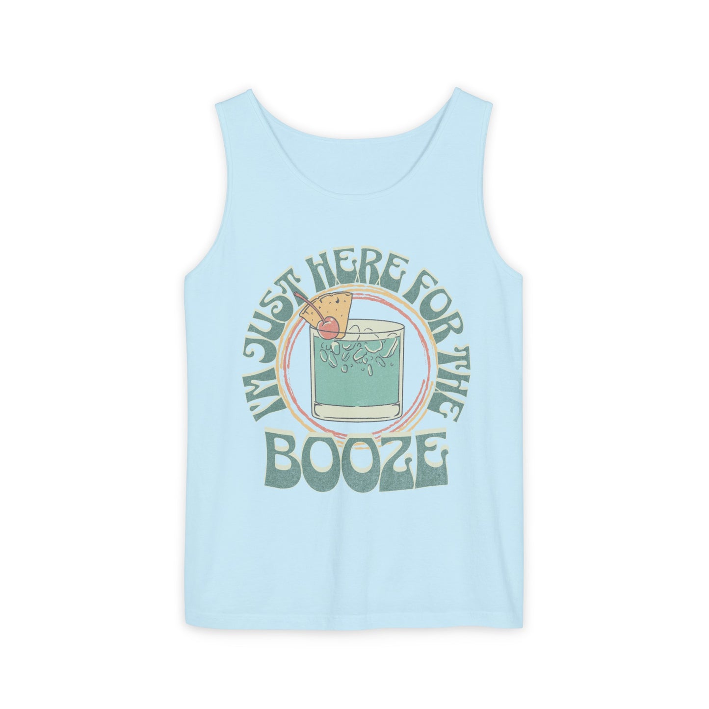 "I'm Just Here for the Booze" Funny Drinking Unisex Tank Top
