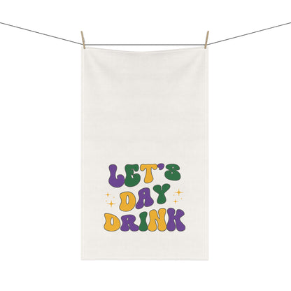 "Let's Day Drink" Mardi Gras Kitchen Towel