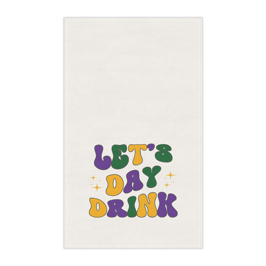 "Let's Day Drink" Mardi Gras Kitchen Towel