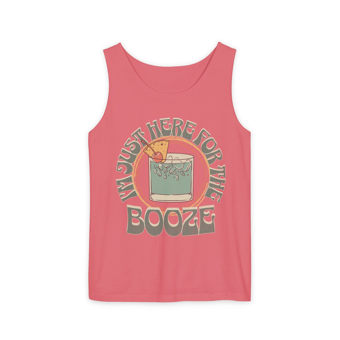 "I'm Just Here for the Booze" Funny Drinking Unisex Tank Top