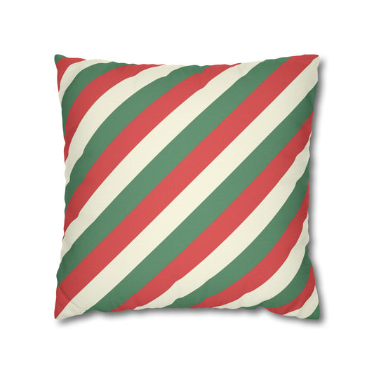 Merry Stripes Christmas Pillow Cover