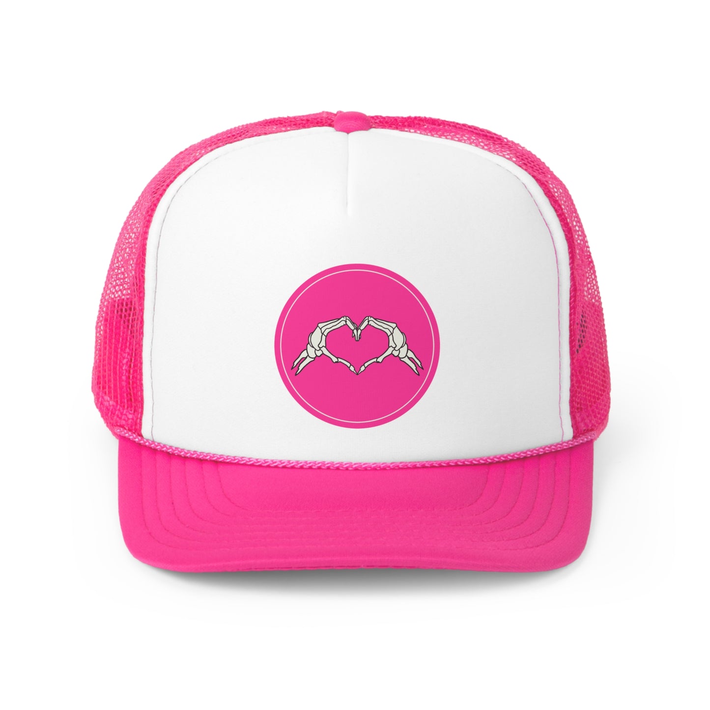Skeleton Heart Hands Halloween Trucker Hat