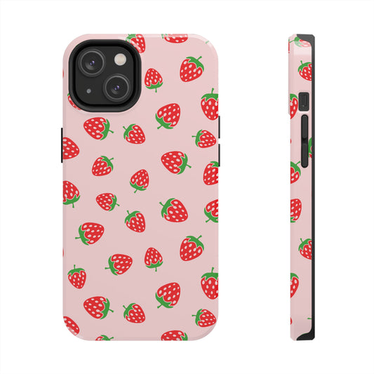 phone case with strawberry pattern