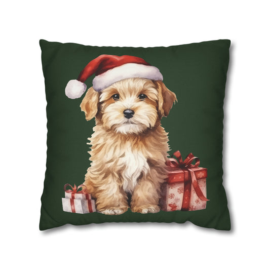 Doodle Puppy Christmas Pillow Cover
