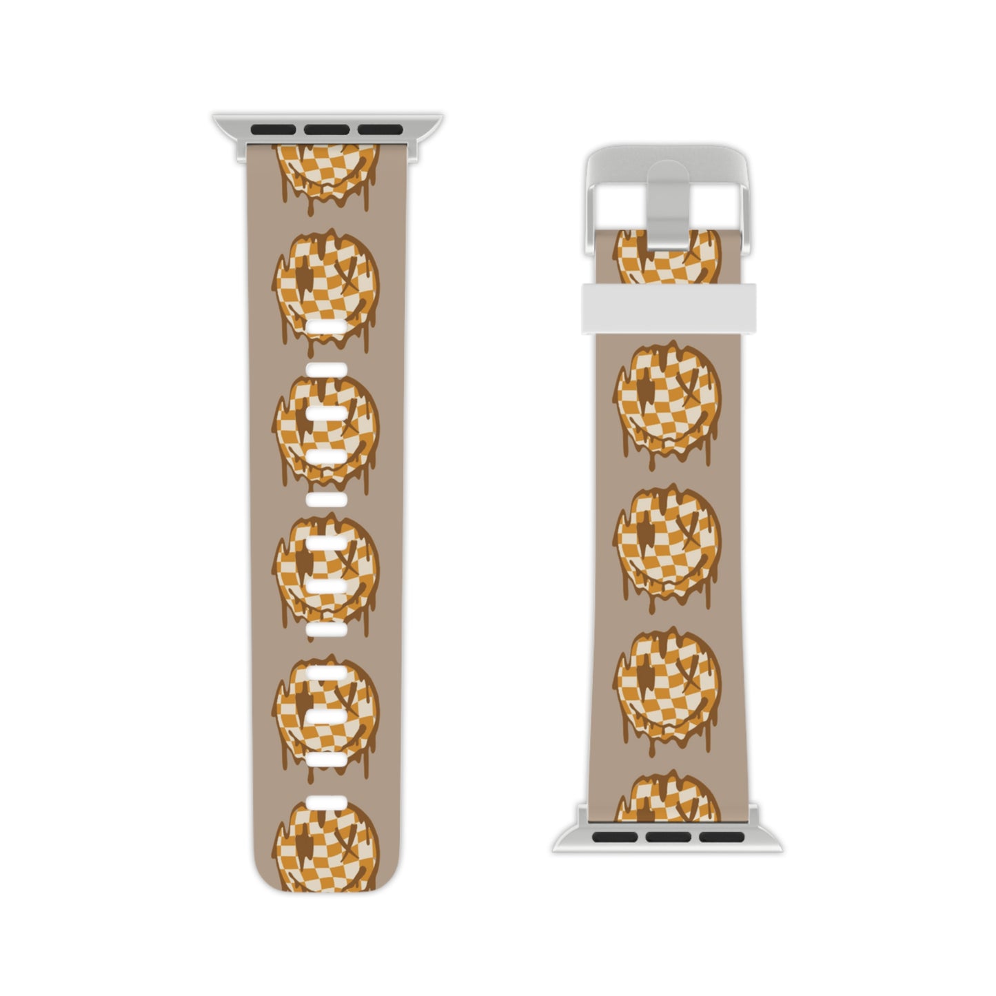 Retro Checkered Smiley Halloween Apple Watch Band