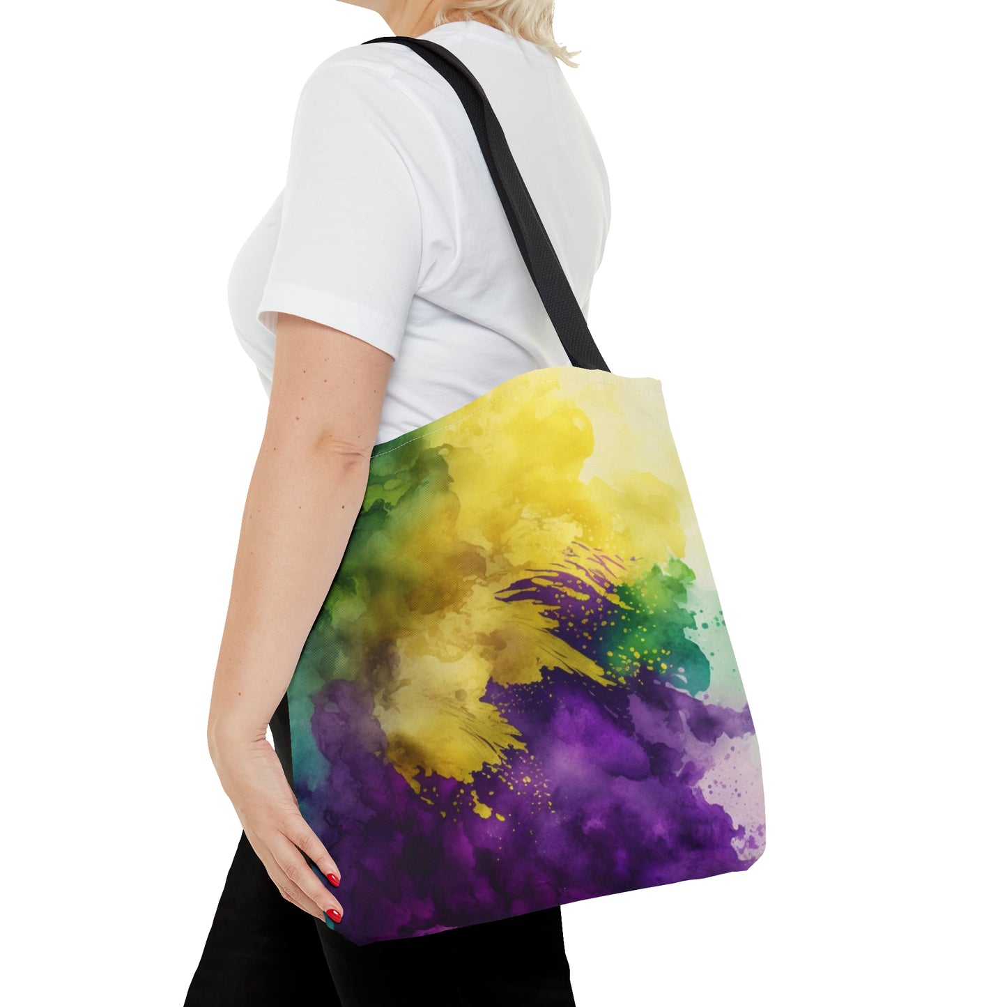 Watercolor Print Mardi Gras Tote Bag