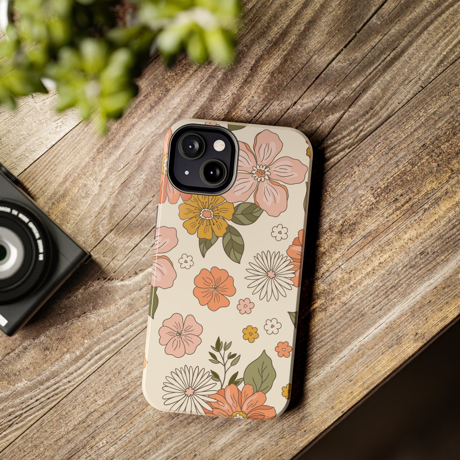 floral phone case with colorful but muted colors