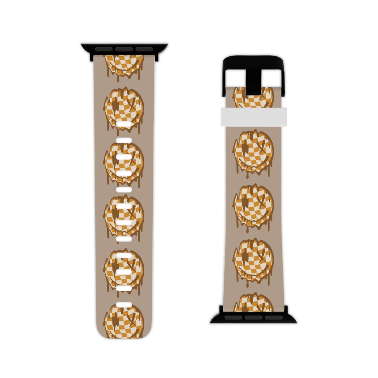 Retro Checkered Smiley Halloween Apple Watch Band