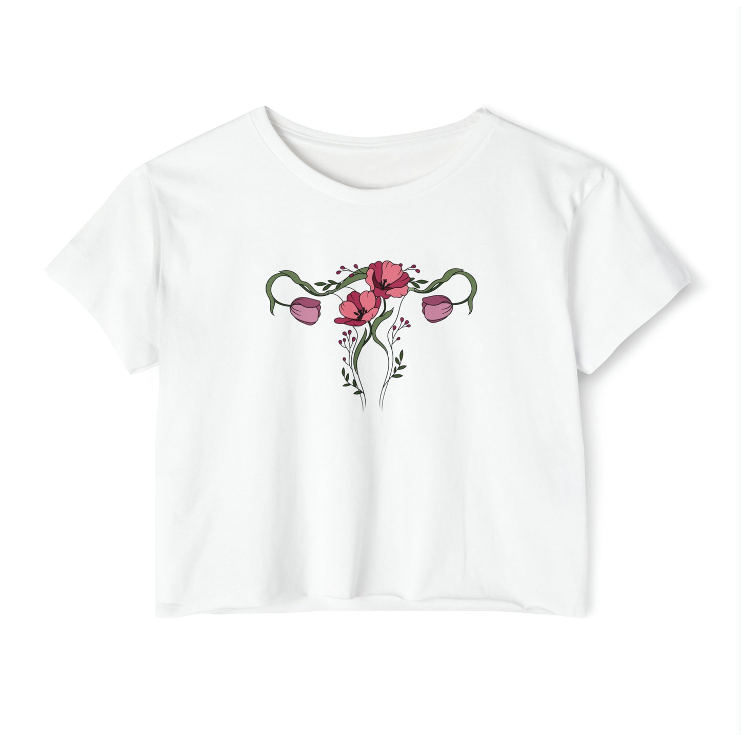 Floral Uterus Crop Top