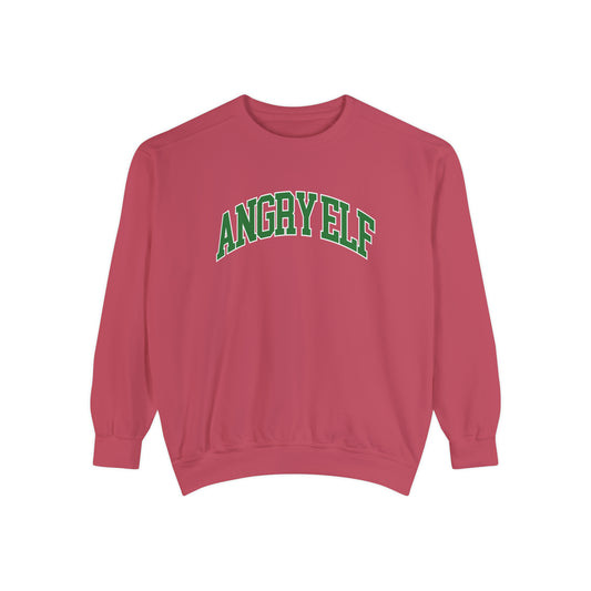 "Angry Elf" Christmas Crewneck Sweatshirt (Comfort Colors)