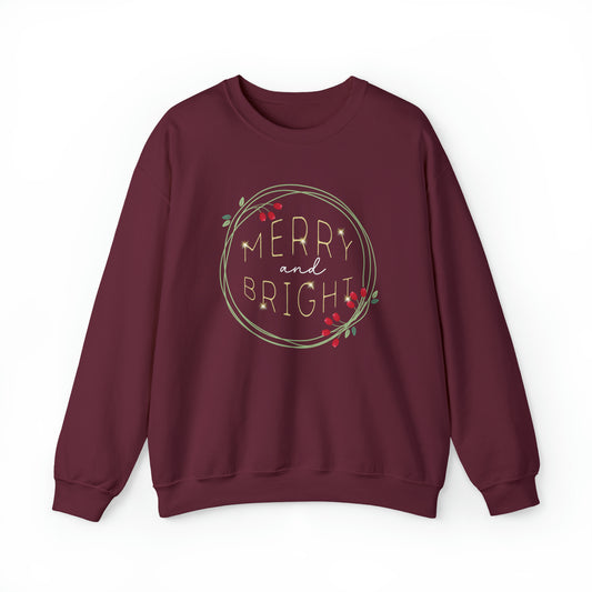 "Merry & Bright" Christmas Crewneck Sweatshirt