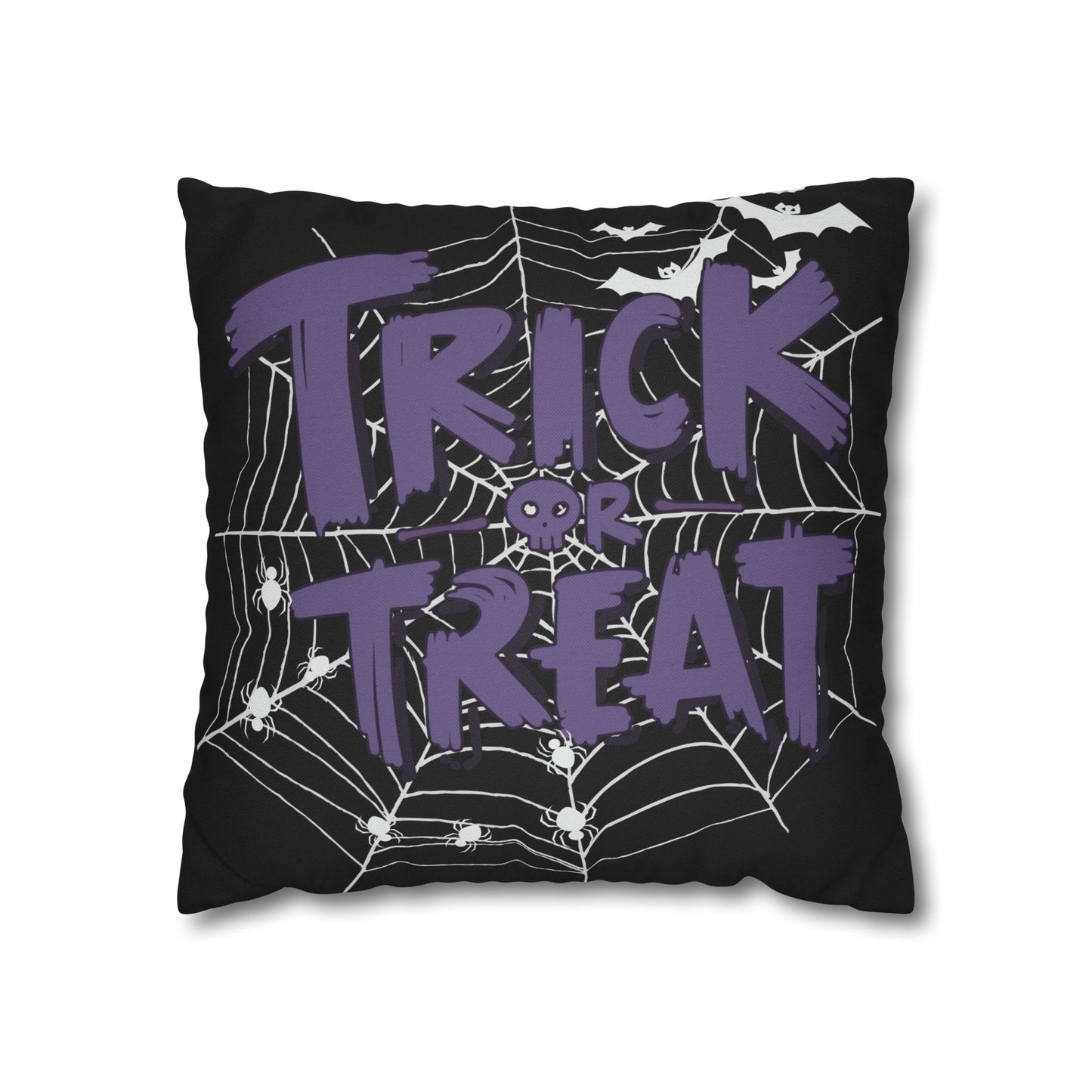 Trick-Or-Treat, Purple - Halloween Pillow Cover