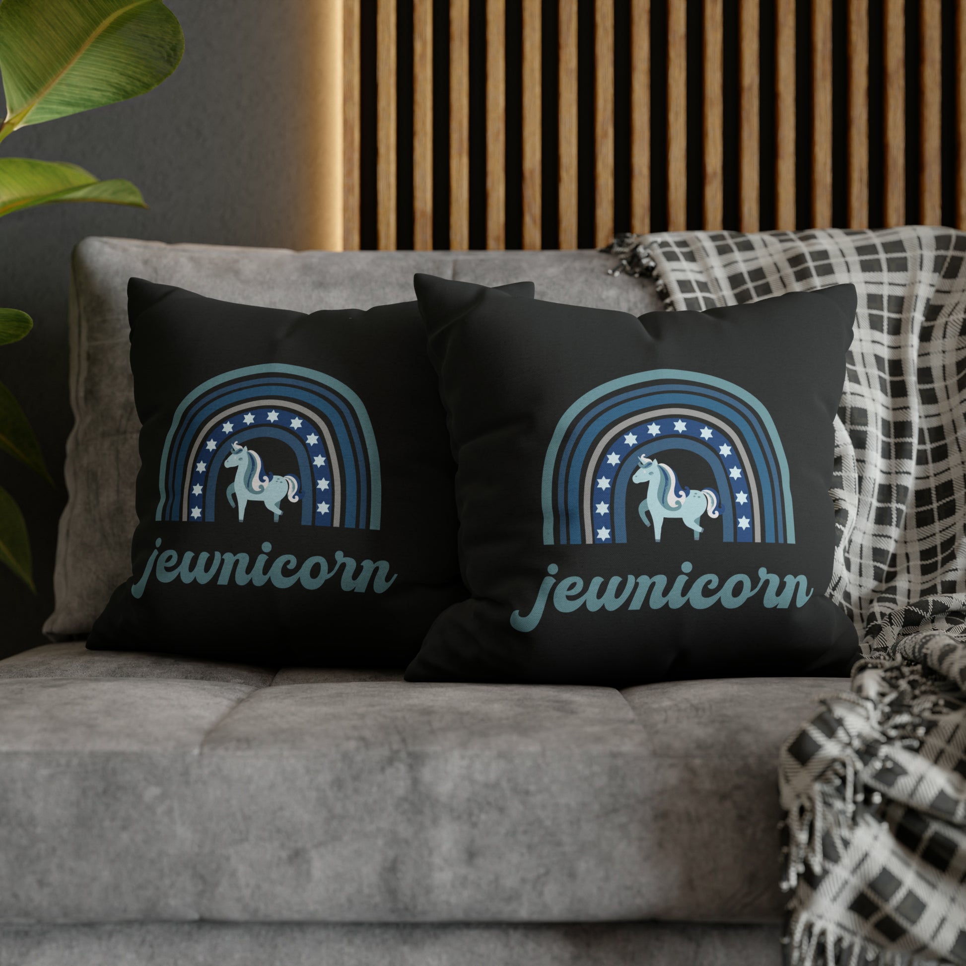 jewnicorn funny hanukkah couch pillow covers