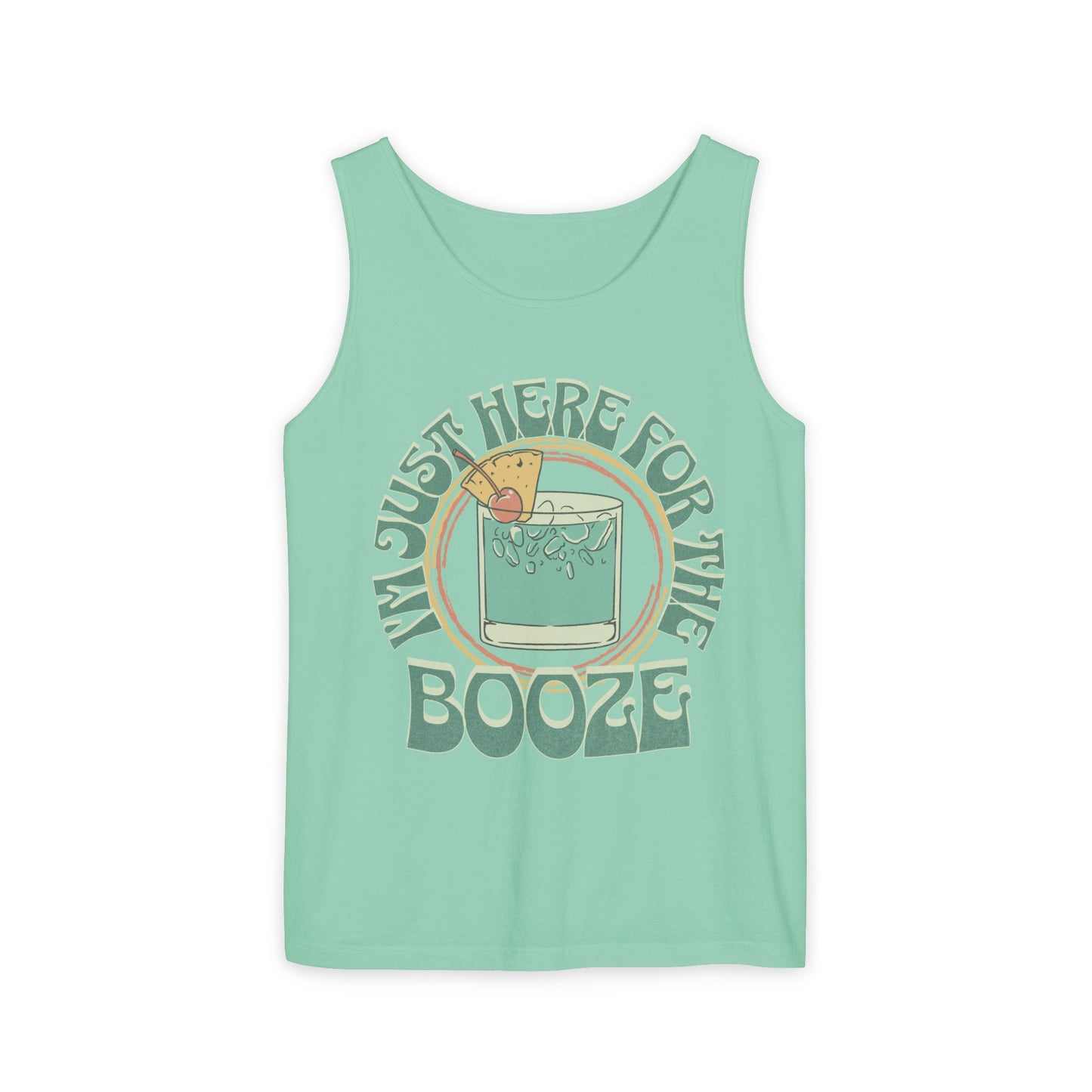 "I'm Just Here for the Booze" Funny Drinking Unisex Tank Top
