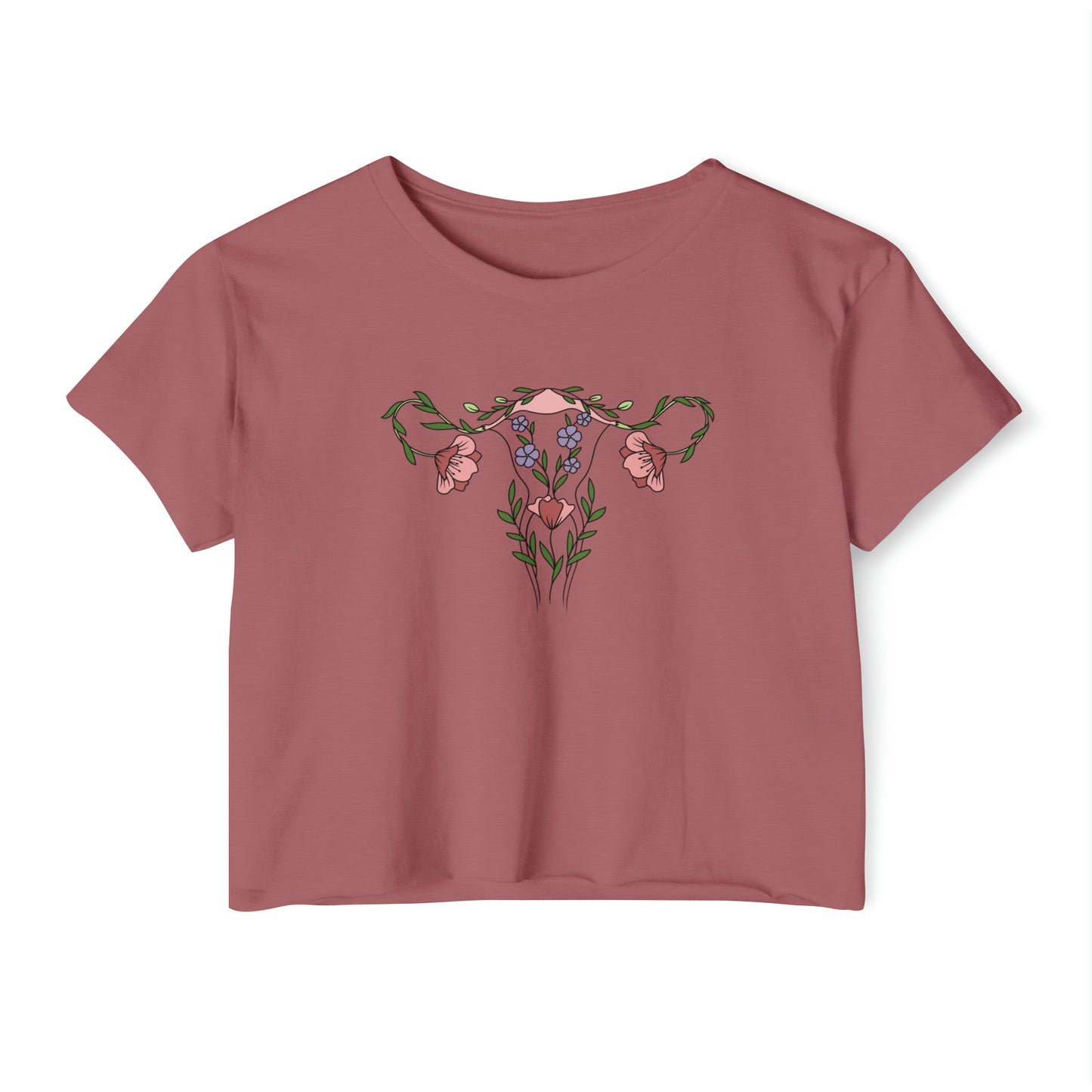 Floral Uterus Crop Top
