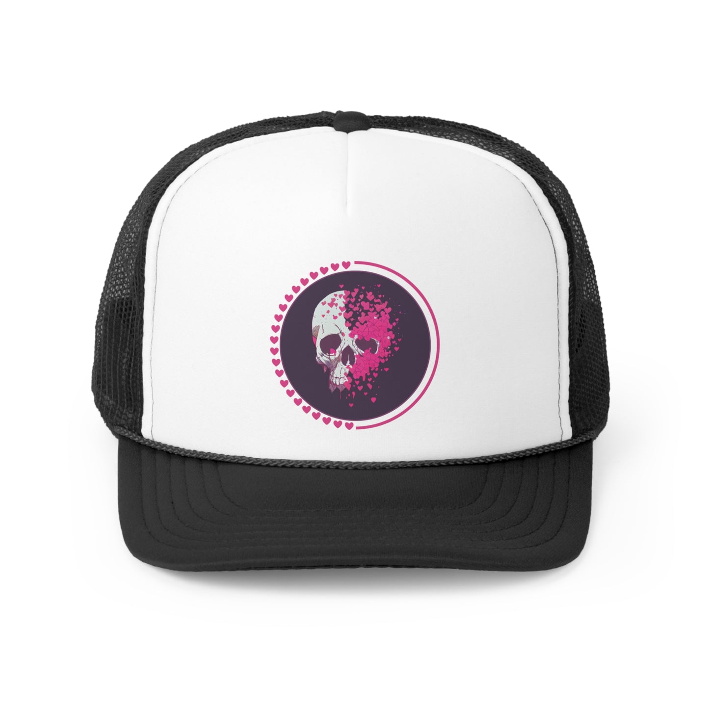 Heart Skull Halloween Trucker Hat