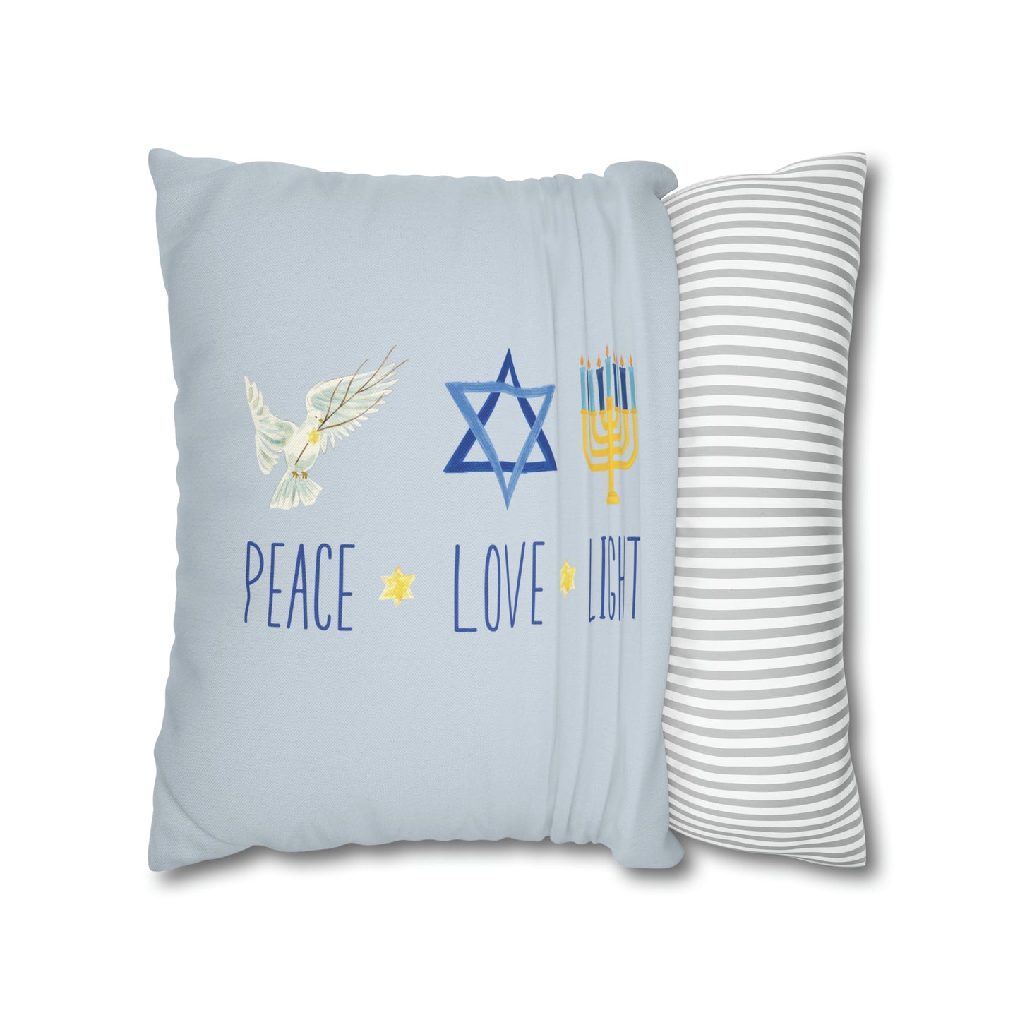 "Peace Love Light" Hanukkah Pillow Cover