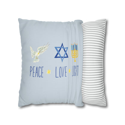 "Peace Love Light" Hanukkah Pillow Cover