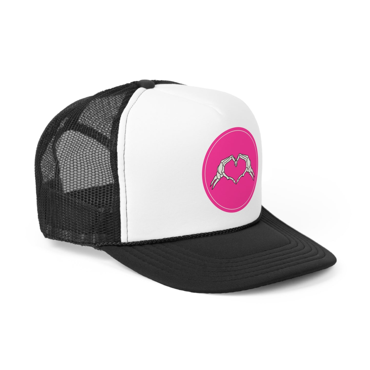 Skeleton Heart Hands Halloween Trucker Hat