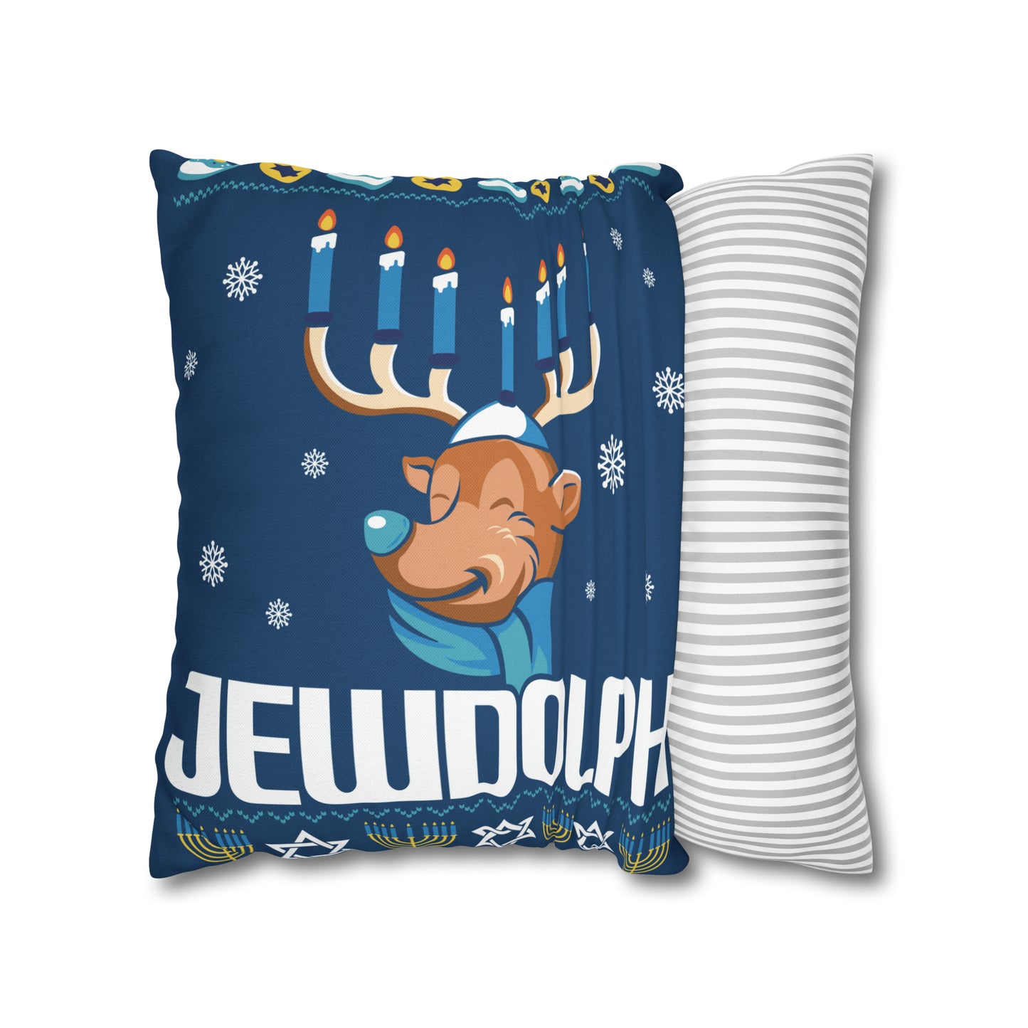 "Jewdolph" Hanukkah Pillow Cover