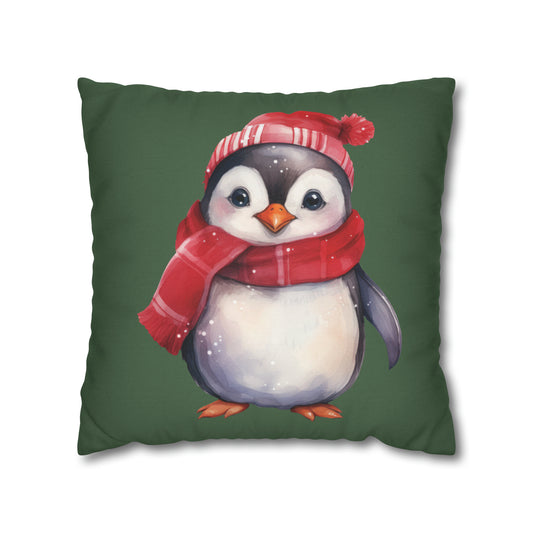 Baby Penguin Christmas Pillow Cover