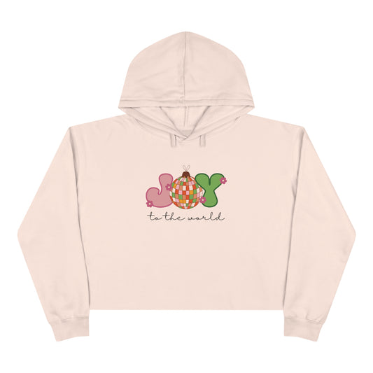 "Joy to the World" Cropped Christmas Hoodie
