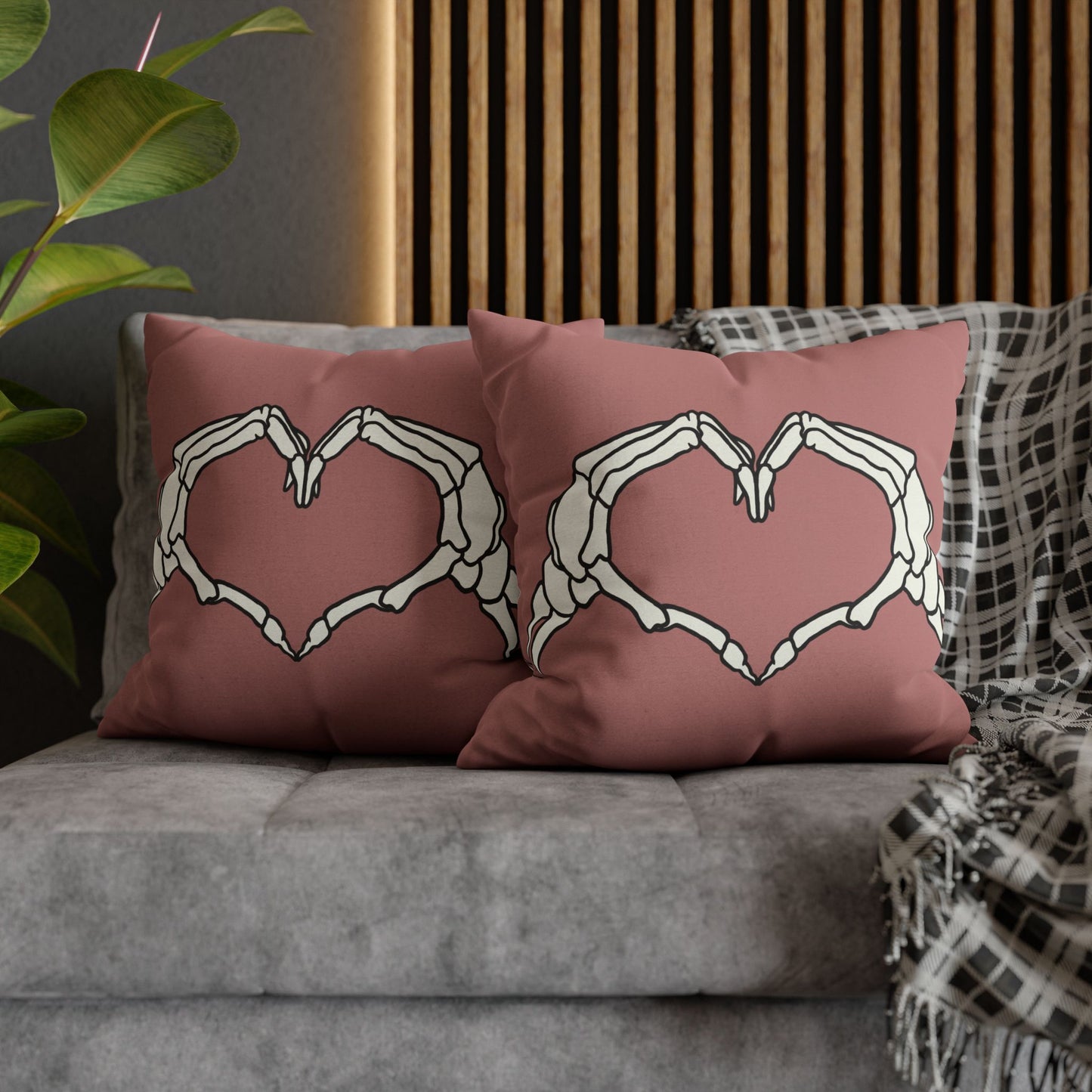 Skeleton Heart Hands - Halloween Pillow Cover