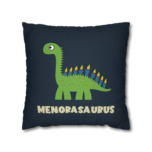 menorasaurus hanukkah throw pillow cover for kid's bedroom playroom