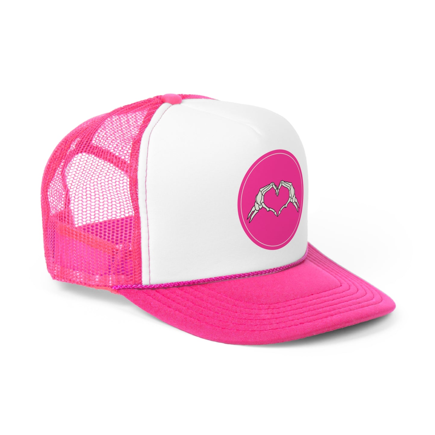 Skeleton Heart Hands Halloween Trucker Hat