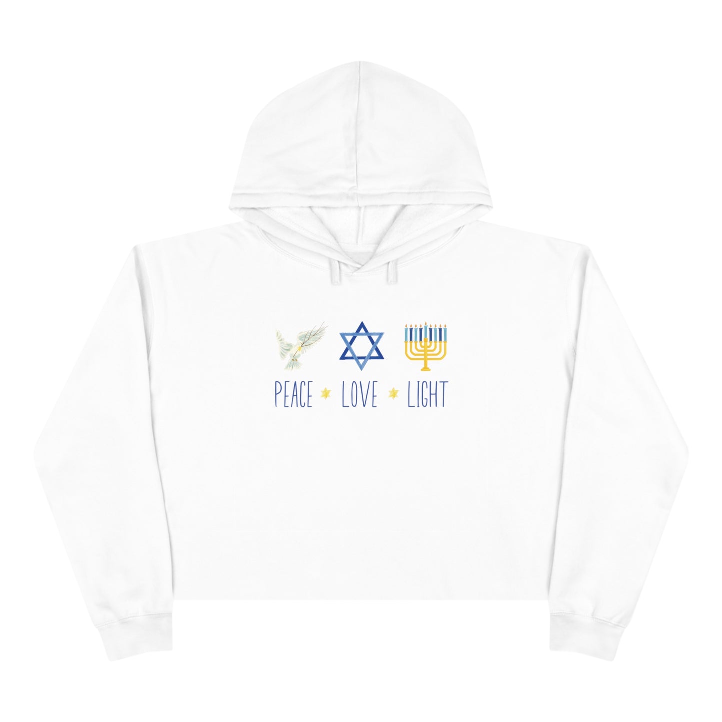 "Peace Love Light" Cropped Hanukkah Hoodie