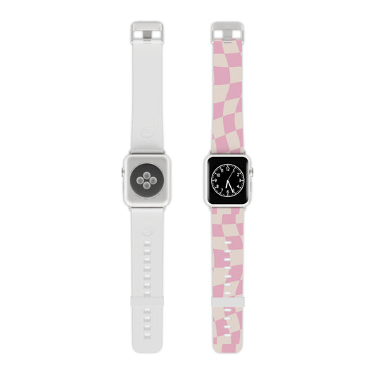Pink Checkered Wave Apple Watch Band
