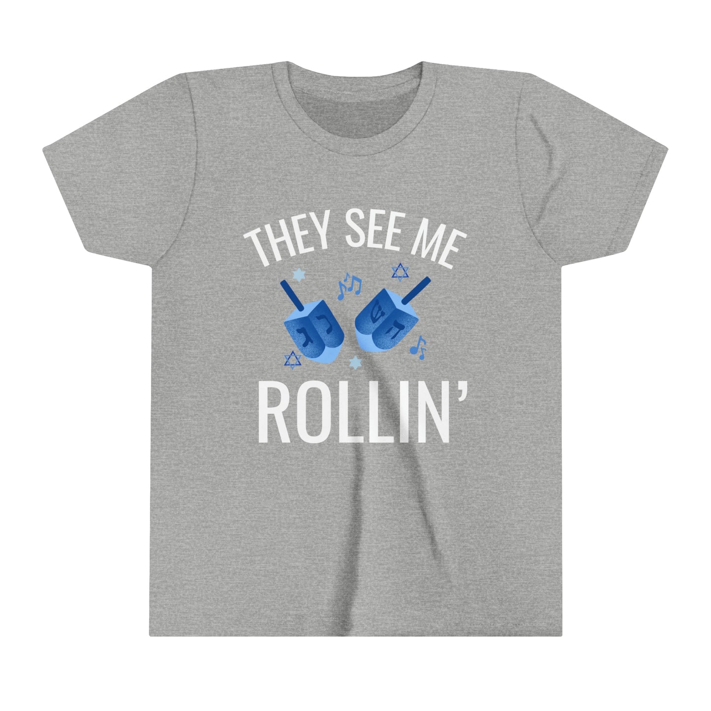 Youth Hanukkah Tee - "They See Me Rollin'"
