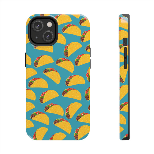 photo of a fun phone case with a fun taco pattern on it