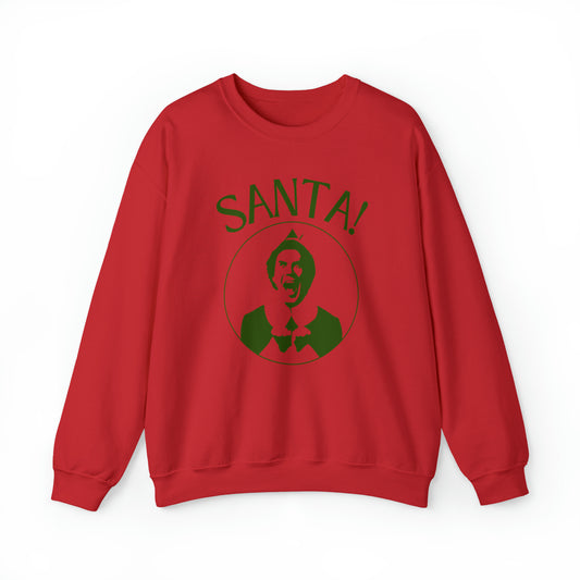 "SANTA!" Elf Christmas Crewneck Sweatshirt