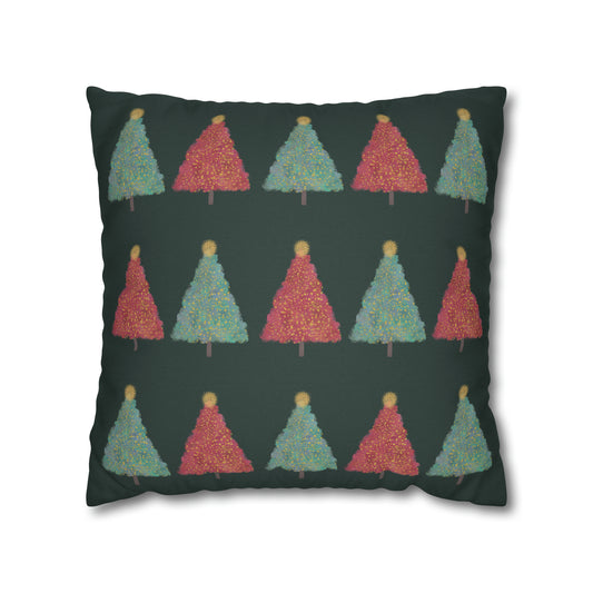 Tree Pattern Rudolph Christmas Pillow Cover, Forest