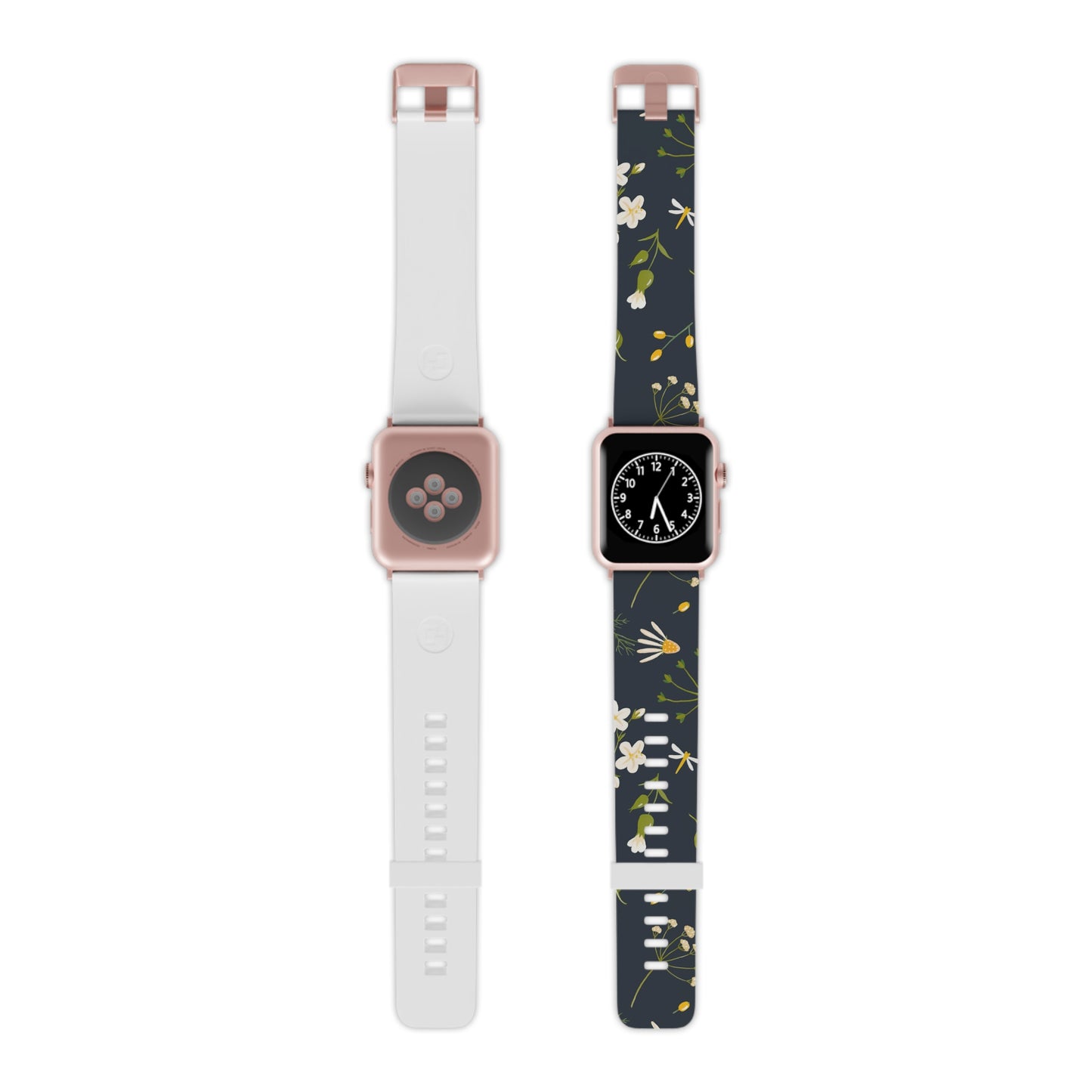 Black Dandelion Floral Apple Watch Band