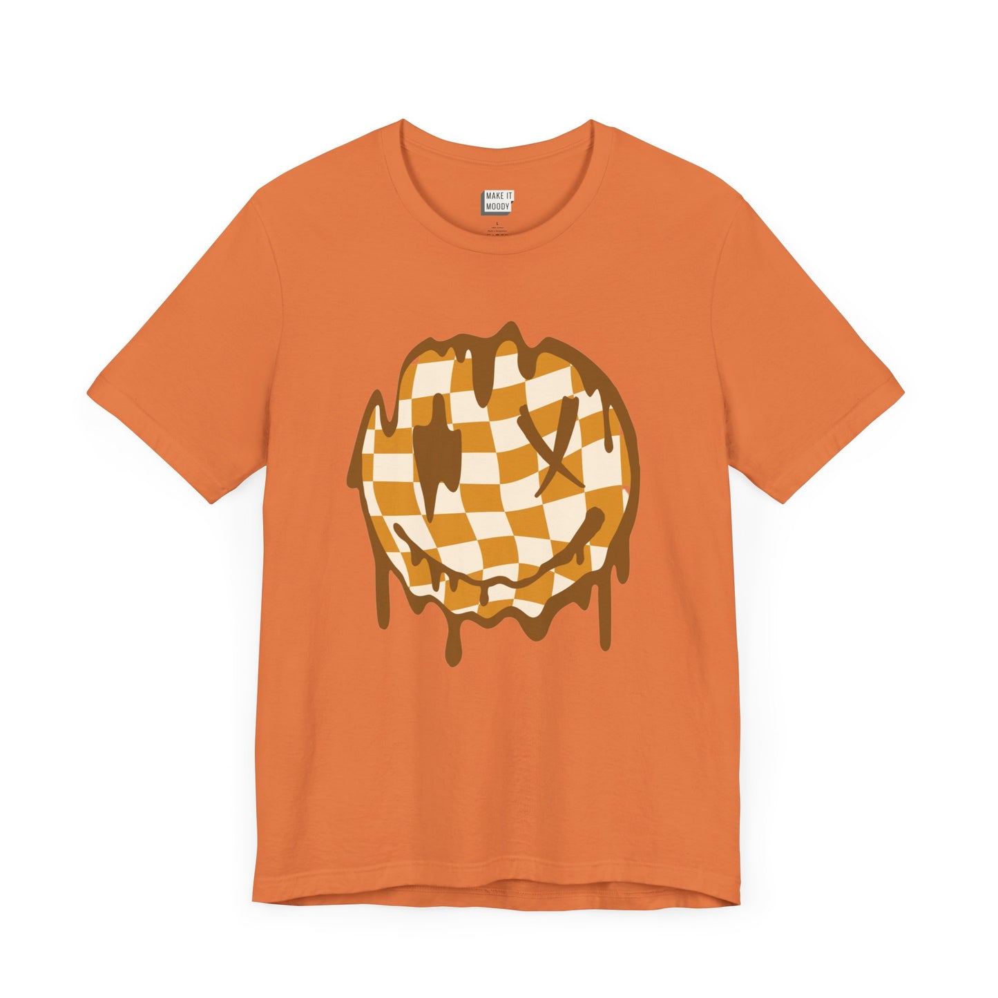 Retro Checkered Smiley Halloween Tee